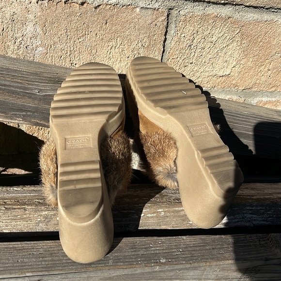 COACH Kaela Fur Shoes Mules. Size 7. Made in Italy. GUC - Picture 3 of 4
